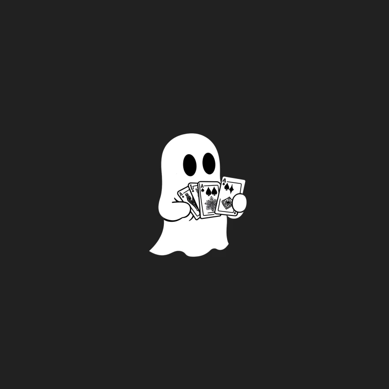 Cartoon Ghost Playing Poker Bucket Hat