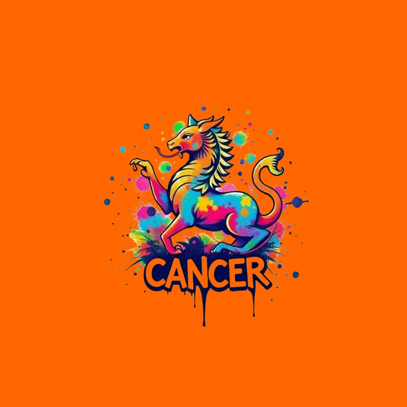 Astrological Cancer Zodiac Illustration Tapestry