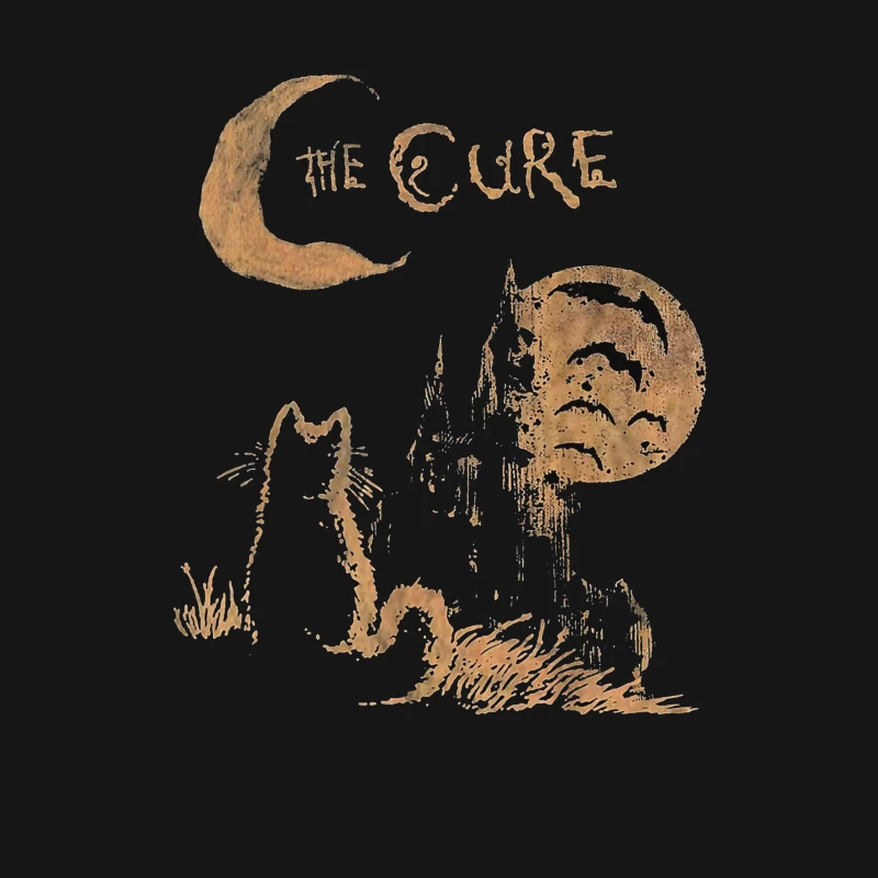 The Cure Gothic Band Logo with Moonlit Ghost Female Long Sleeve T-Shirt