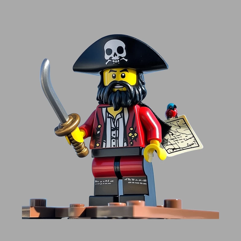 LEGO Pirate Minifigure with Sword and Map Female Pullover Hoodie