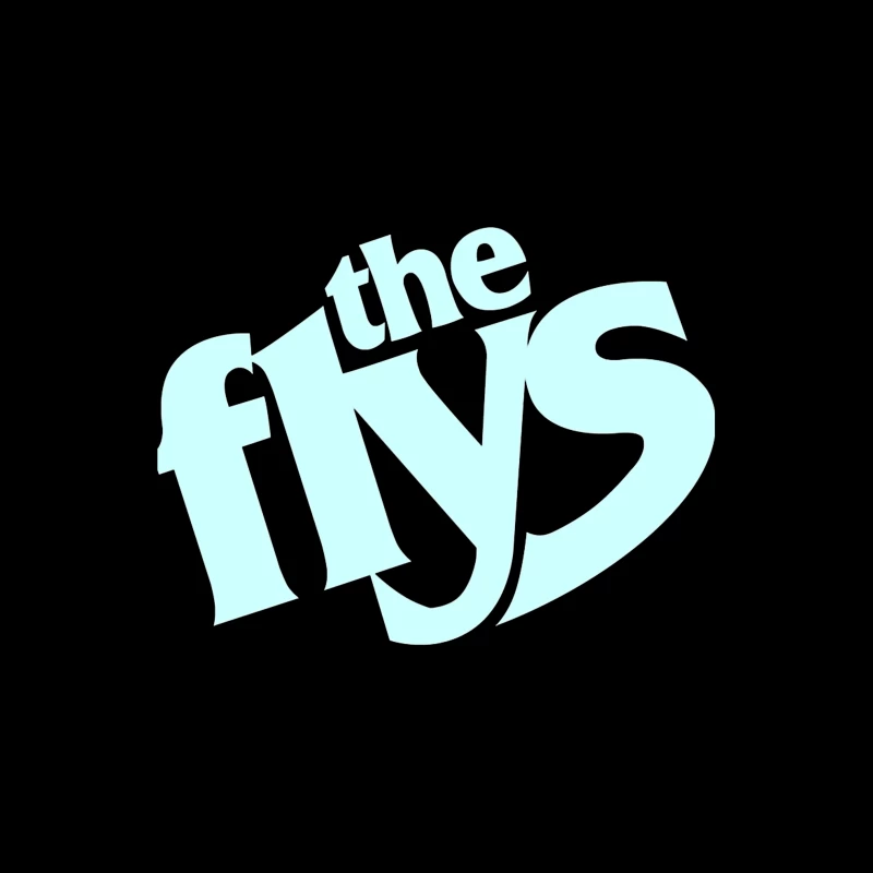 The Flys Band Logo in Light Blue Typography Tapestry