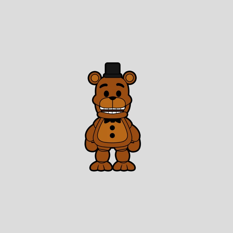 Cartoon Animatronic Bear from Five Nights at Freddy's Video Game Baseball Cap