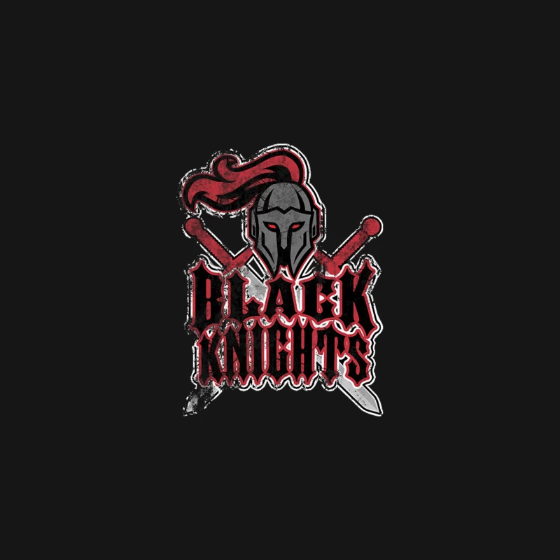 Distressed Black Knights Warrior Logo with Crossed Swords Desk Mat