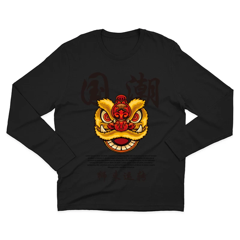 Traditioneller Löwentanz Herren Langarm T-Shirt