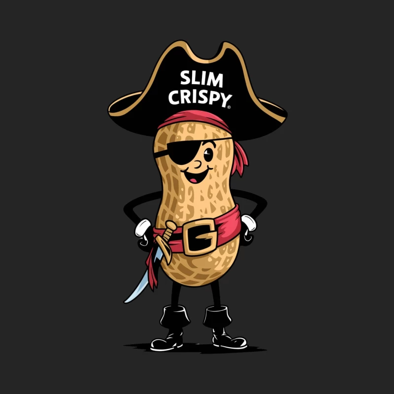 Cartoon Pirate Peanut Mascot Character "Slim Crispy" Female Pullover Sweatshirt