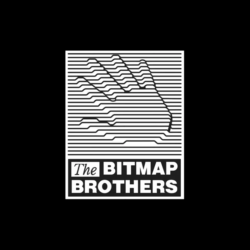 Bitmap Brothers Logo with Striped Hand Optical Illusion Pin