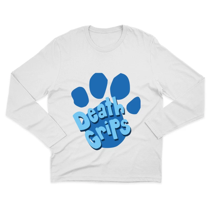 Death Grips Blue Paw Print Logo Design Male Long Sleeve T-Shirt