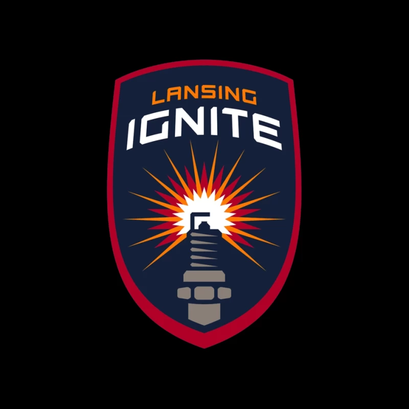 Lansing Ignite Soccer Team Shield Logo with Lighthouse Emblem Pin