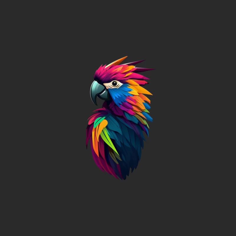 Colorful Parrot Illustration Baseball Cap