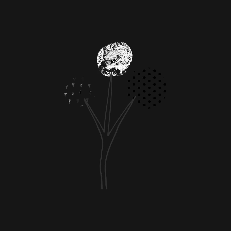 Fleurs abstraites en pointillés Femme T-Shirt
