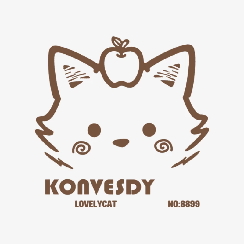 Katzenlogo mit Apfel Damen Pullover Sweatshirt