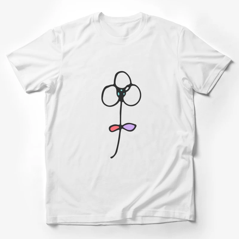 Fleur minimaliste dessinée à la main Homme T-Shirt
