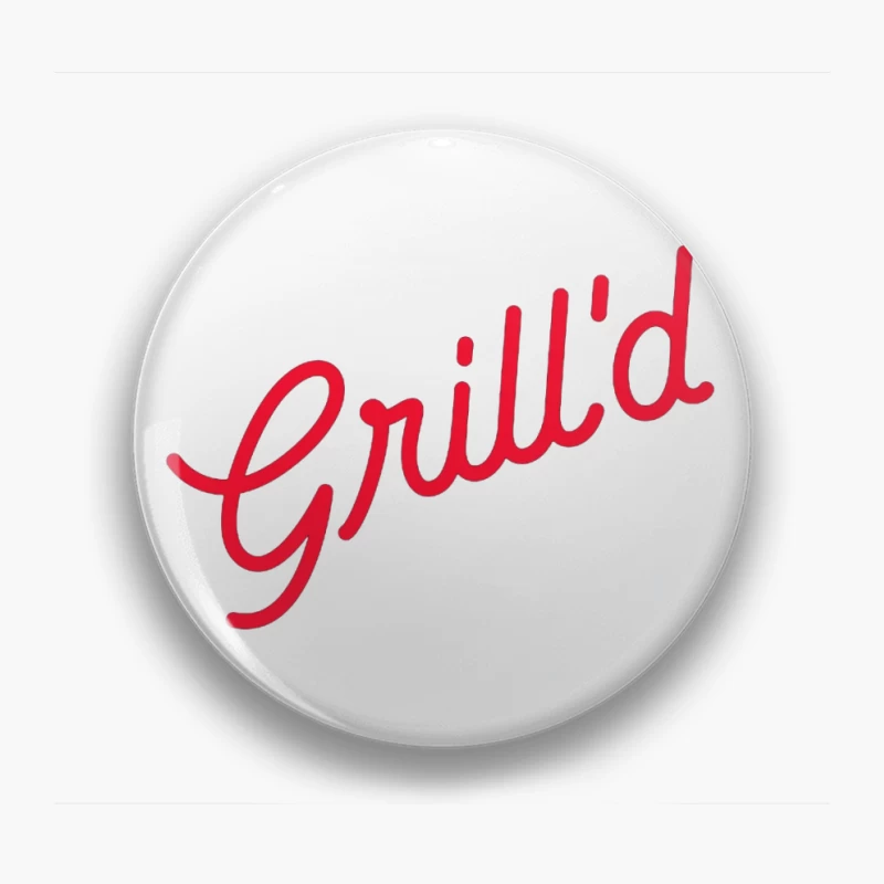 Red Script Logo of Grill'd Restaurant Chain Pin