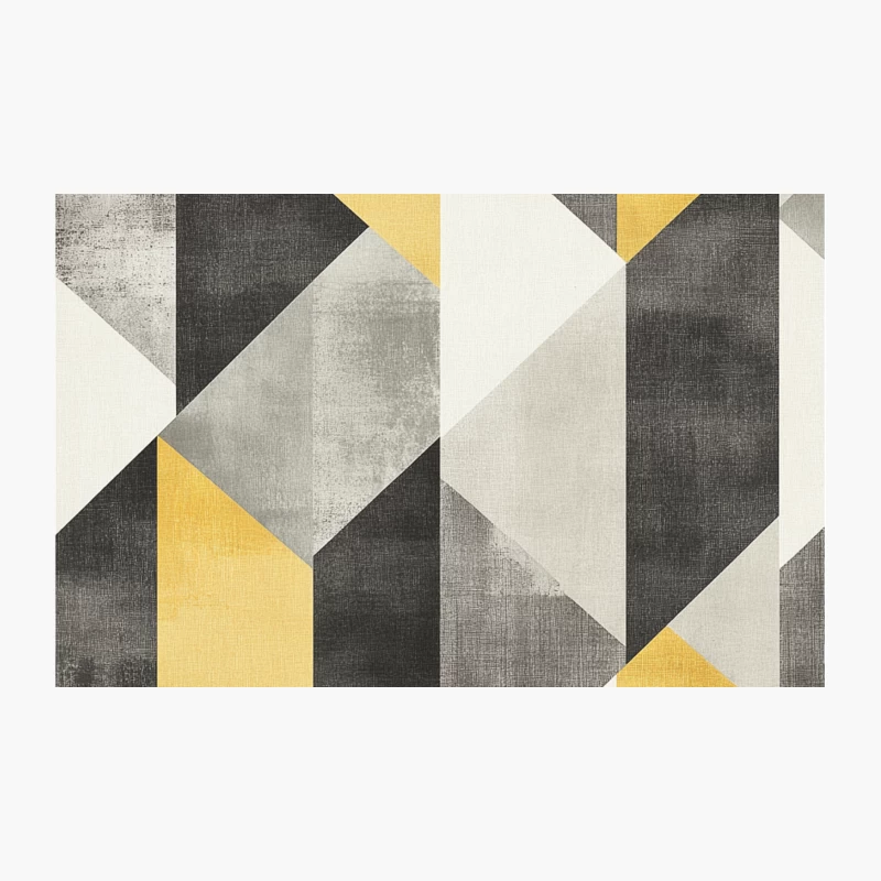 Modern Geometric Abstract Pattern in Yellow, Gray, and Black Travel Mug