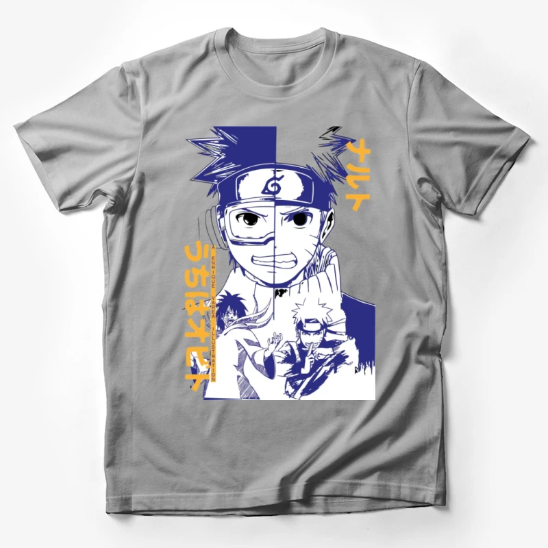 Naruto Doppelporträt Illustrationsdesign Herren T-Shirt