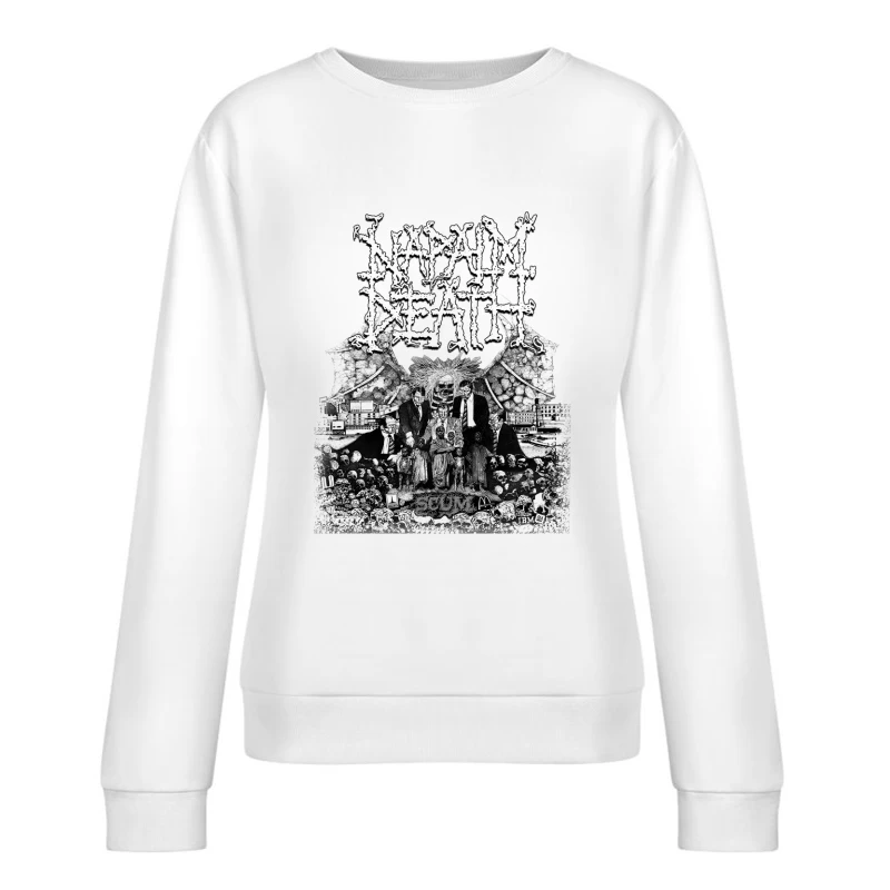 Napalm Death Scum Black White Female Pullover Sweatshirt