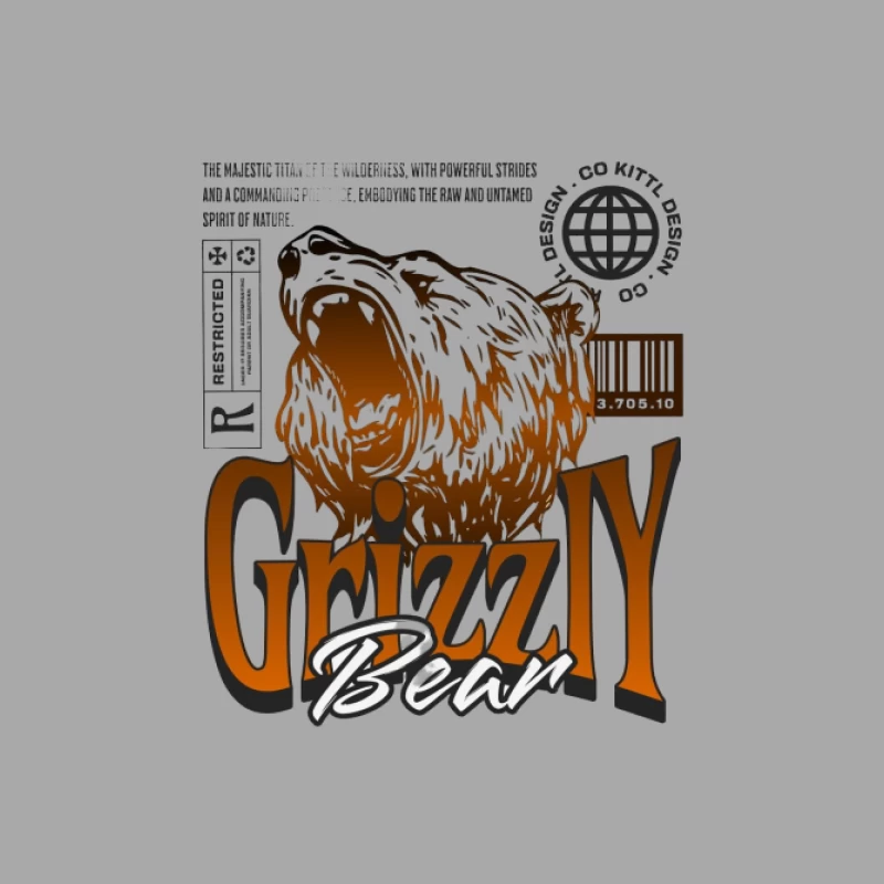 Design graphique d'un ours Grizzly Femme Sweat à capuche
