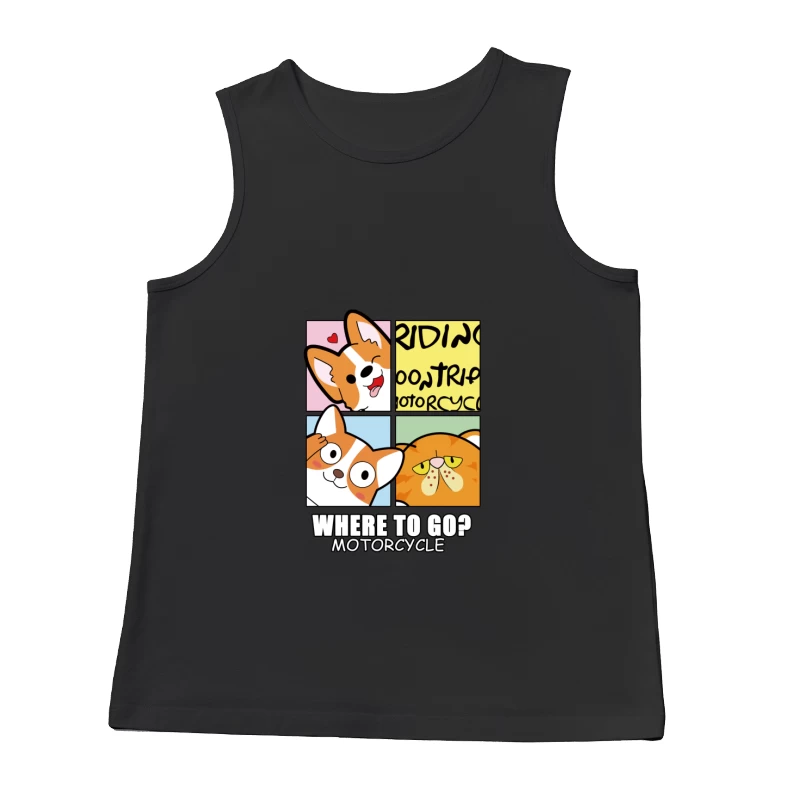 Niedliche Tiere auf Abenteuerreise Herren Tanktops