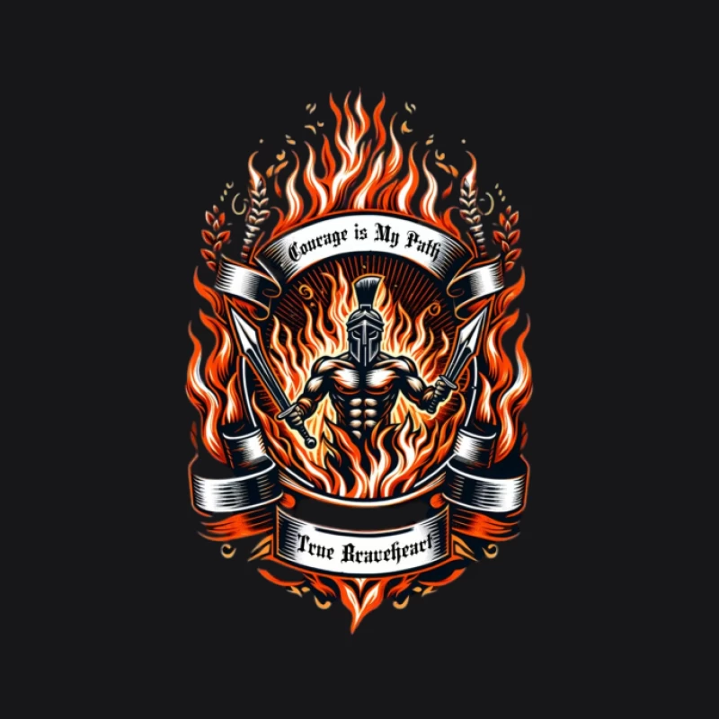 Guerrier Courageux dans un Motif de Flammes Femme Sweat à capuche