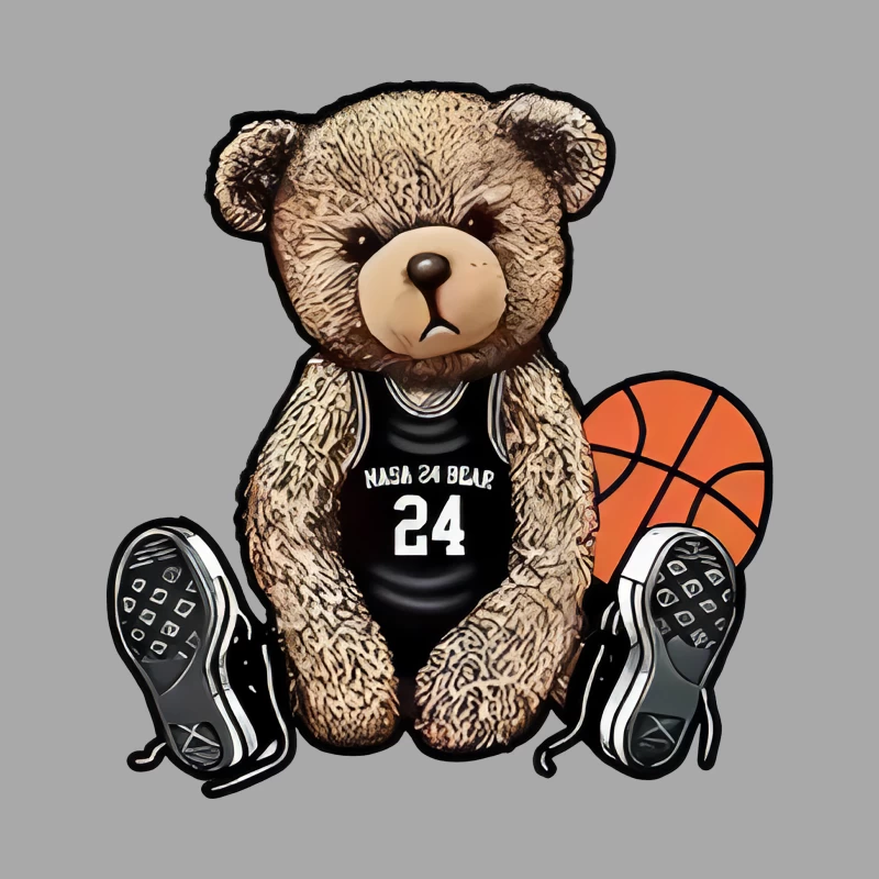 Basketball Teddy mit Trikot und Sneakers Damen Pullover Hoodie