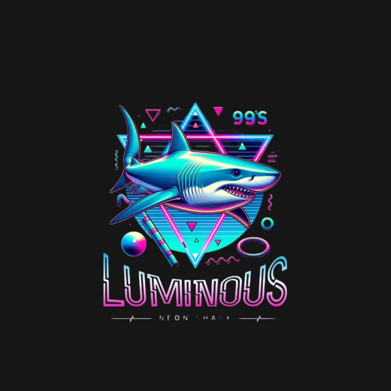 Conception de Requin Lumineux Futuriste Homme T-Shirt