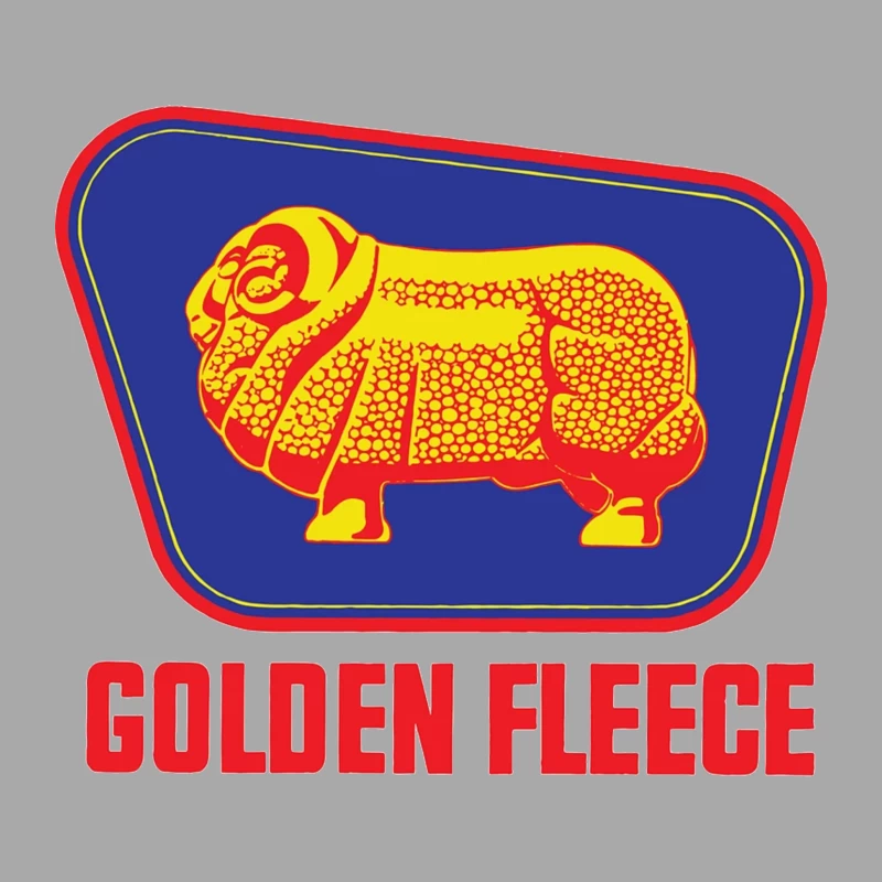 Vintage Golden Fleece Logo with Geometric Sheep Design Male Pullover Hoodie