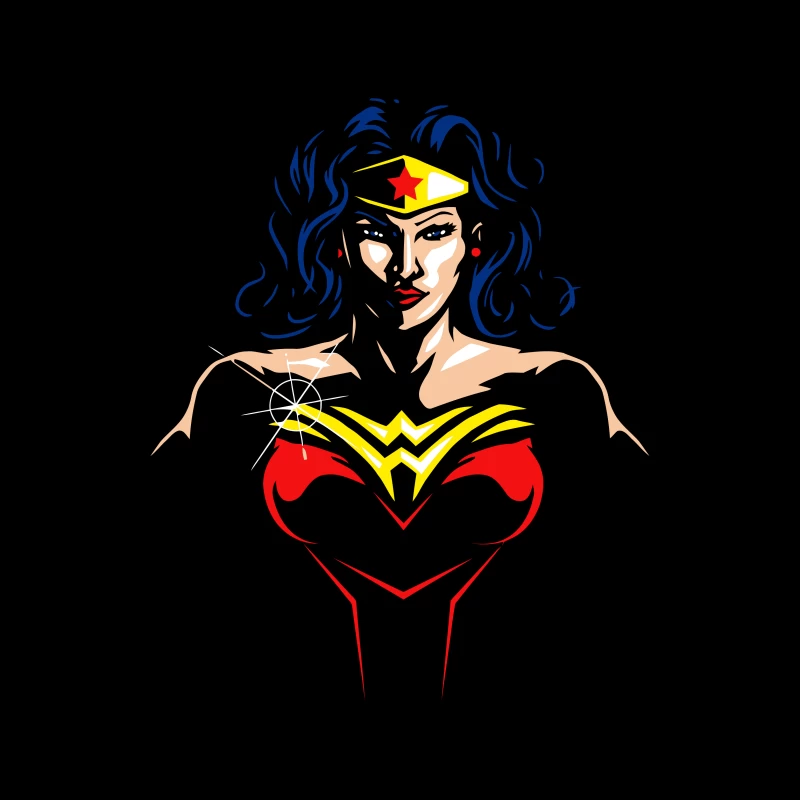 Wonder Woman: Empowering Superhero Illustration Tapestry