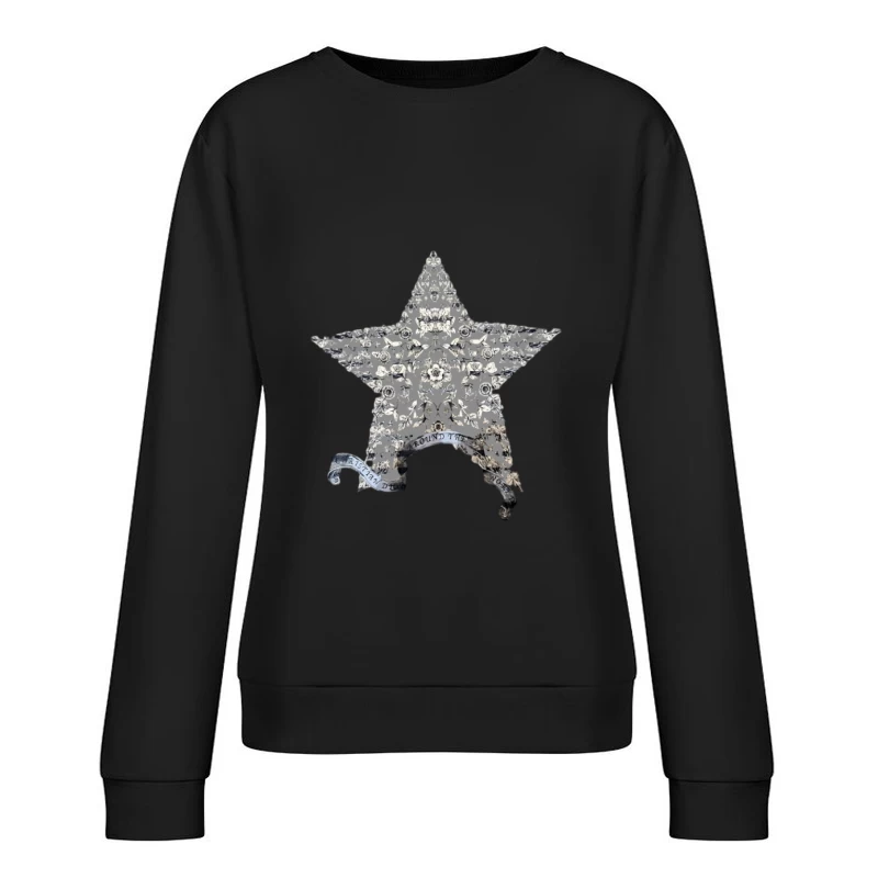 Motif d'étoile florale avec rouleau Femme Sweat-shirt à enfiler