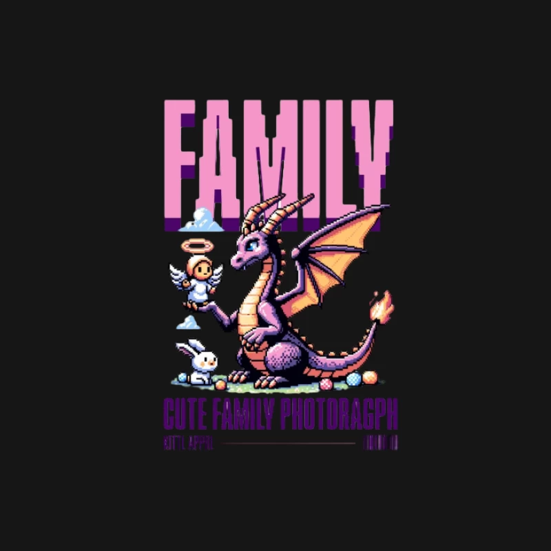 Photo de famille dragon avec ange gardien Homme Manches Longues T-Shirt
