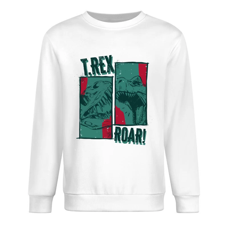 T-Rex Roar! Vintage Comic Design Male Pullover Sweatshirt