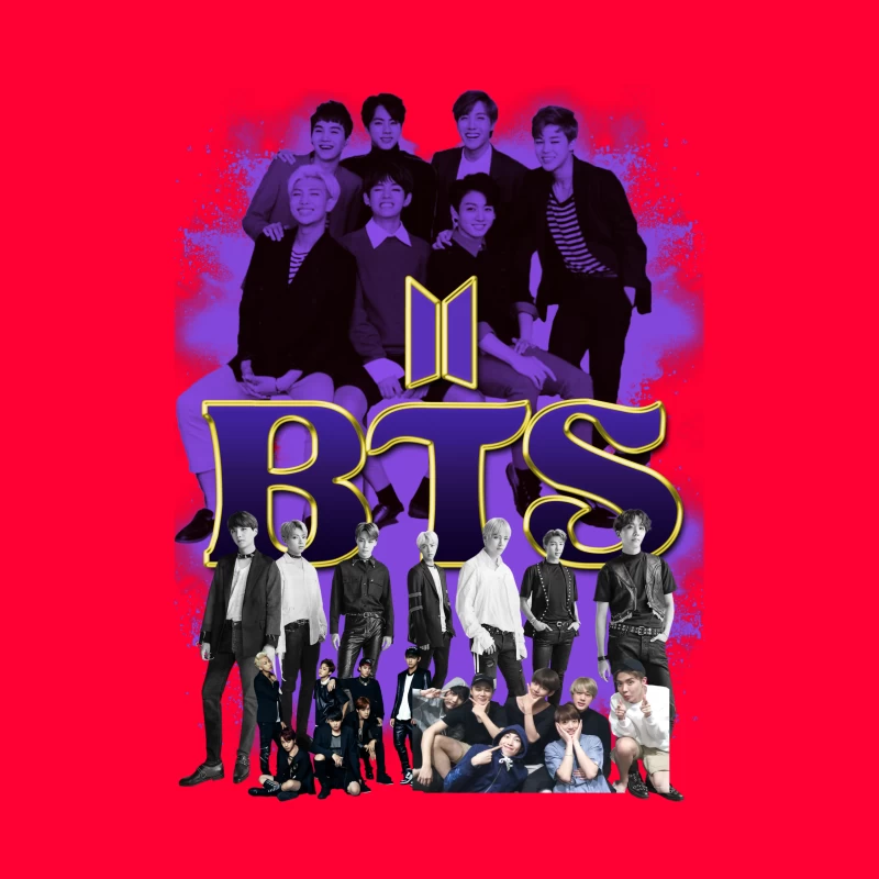 BTS - Iconic K-Pop Boy Band Compilation Throw Pillow