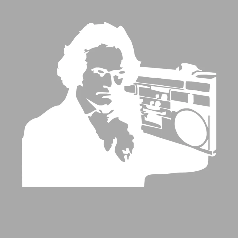 Beethoven Ghetto Blaster Male Pullover Hoodie