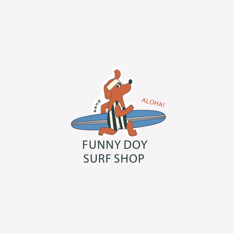 Lustiger Surfhund im Surfshop-Design Herren T-Shirt