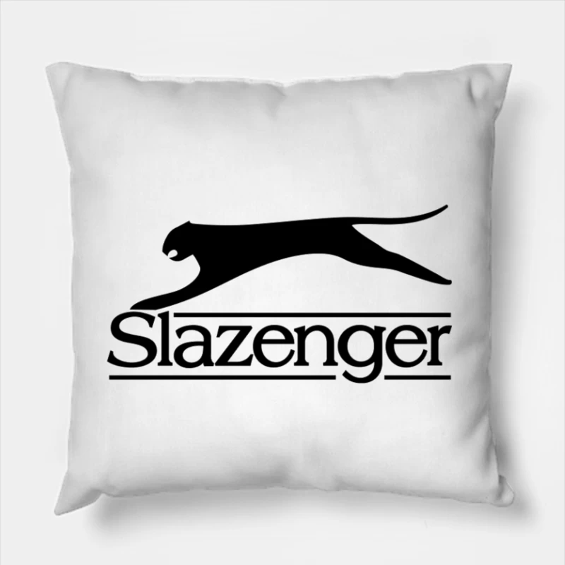 Slazenger Sports Brand Logo with Black Panther Silhouette Throw Pillow