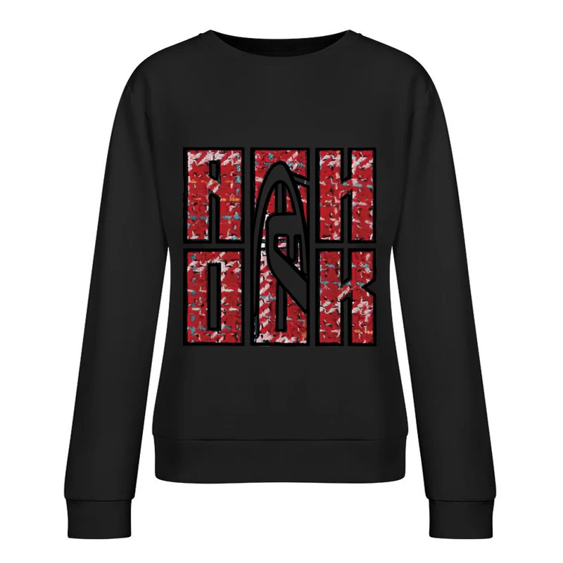 Abstraktes Design mit Buchstaben Damen Pullover Sweatshirt
