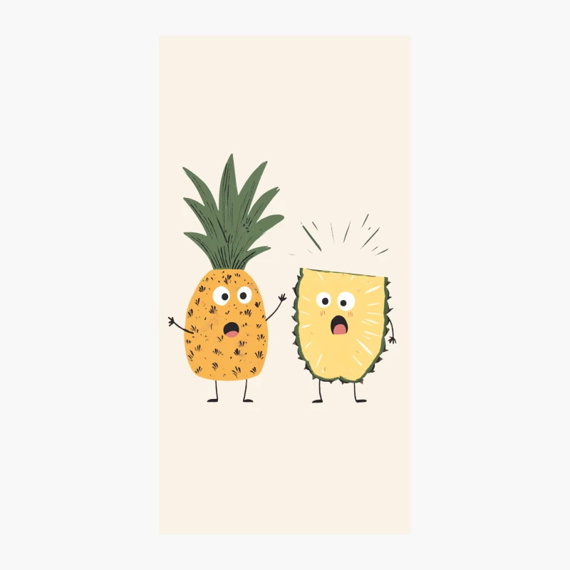 Cute Cartoon Pineapple Characters Illustration iPhone Case