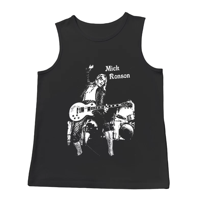 Black and White Sketch of Rock Musician with Electric Guitar Male Tank Top