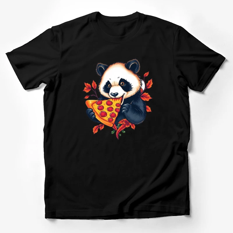 Cute Panda Bear Eating Pizza Male T-Shirt