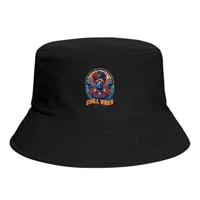 Psychedelic Peace and Chill Vibes Retro Art Design Bucket Hat