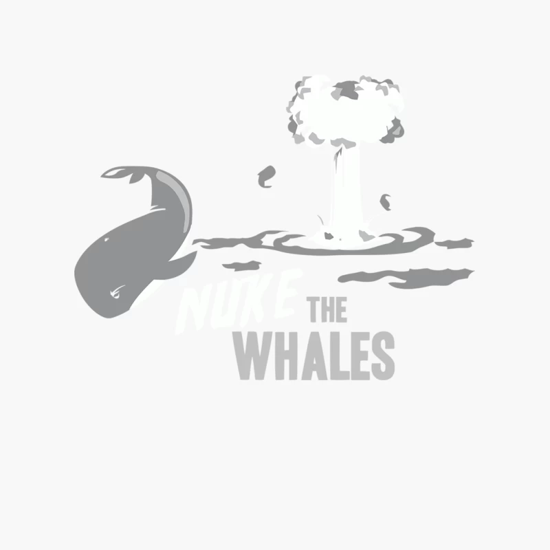 Whale and Nuclear Explosion Graphic Design Cotton Tote Bag