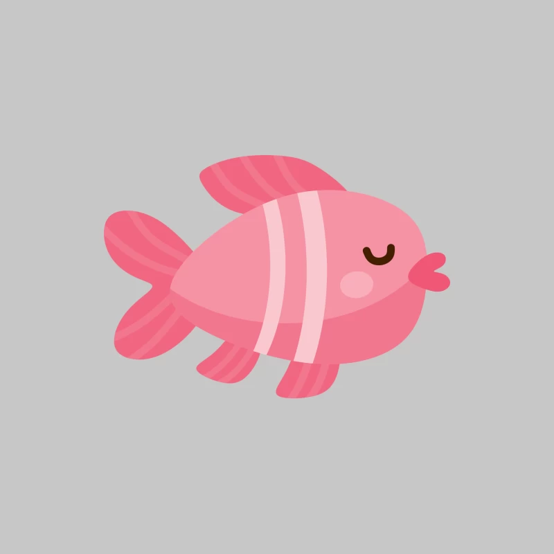 Illustration adorable d'un poisson rose Homme Manches Longues T-Shirt