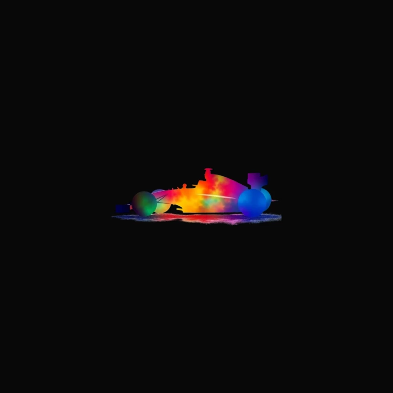 Colorful Abstract Race Car Silhouette iPhone Case
