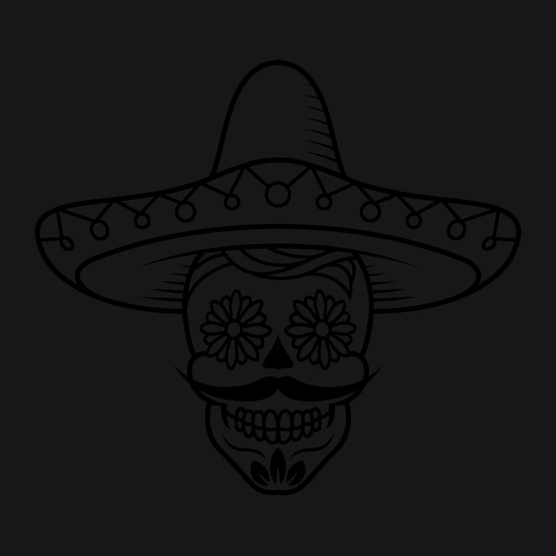 Crâne de sucre avec sombrero Homme Sweat à capuche
