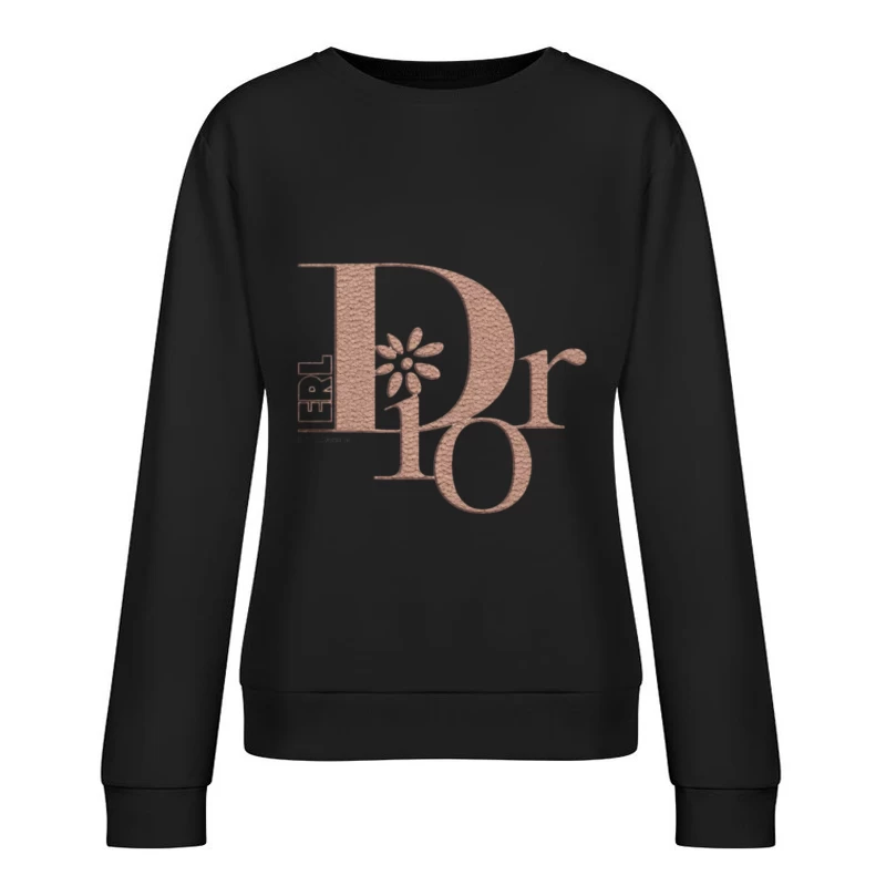 Designer-Logo mit Blume Damen Pullover Sweatshirt