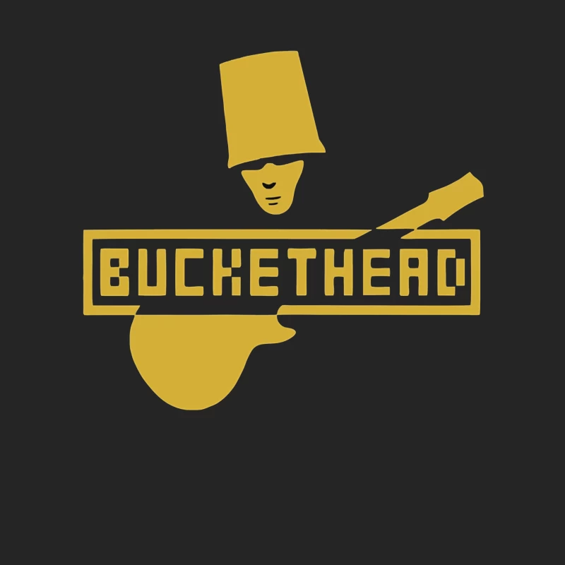 Gold Buckethead Guitar Player Logo Design Male Pullover Sweatshirt