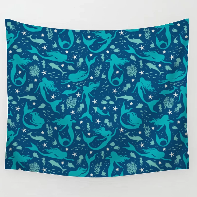 Dive into Whimsy: Enchanting Mermaid Adventure Tapestry