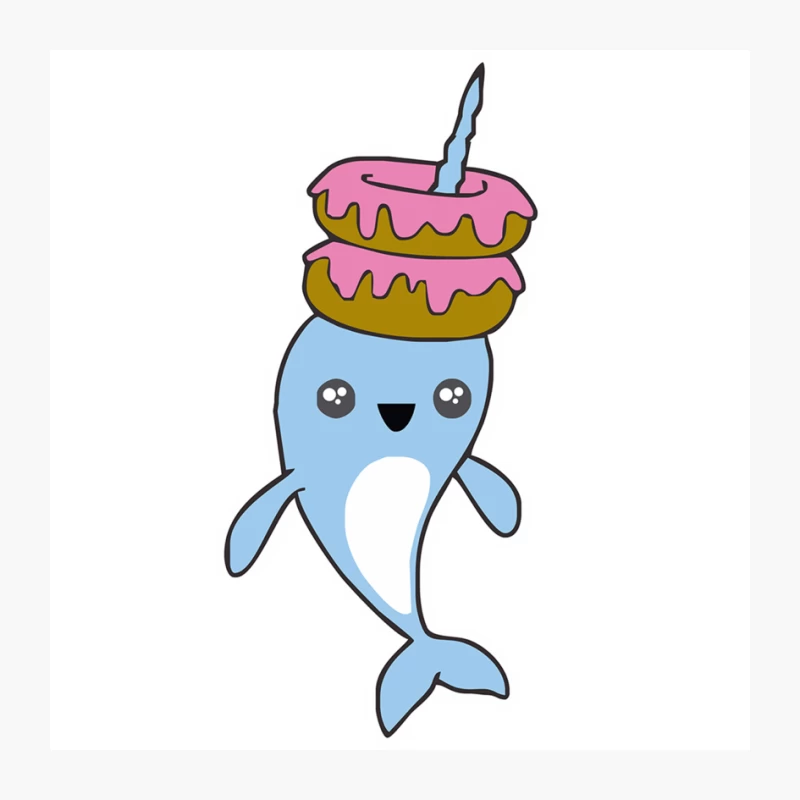 Narwhal Donuts Kawaii Cute Unicorn Harajuku Sweet Cool Awesome Pin