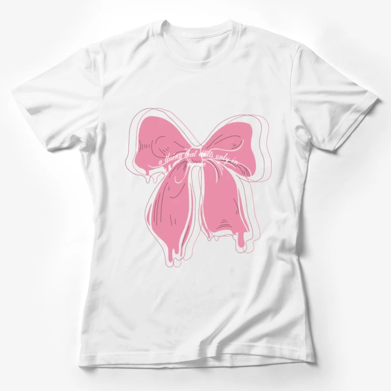 Rosa Schleife mit tropfendem Effekt Damen T-Shirt