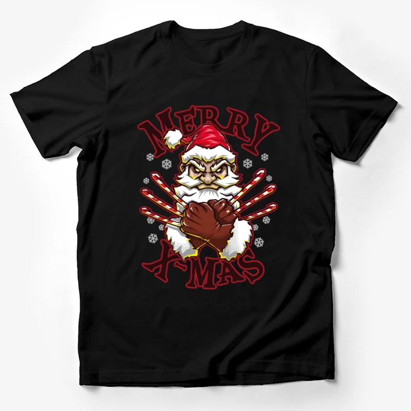 Muscle Santa: Merry X-Mas with Attitude Male T-Shirt