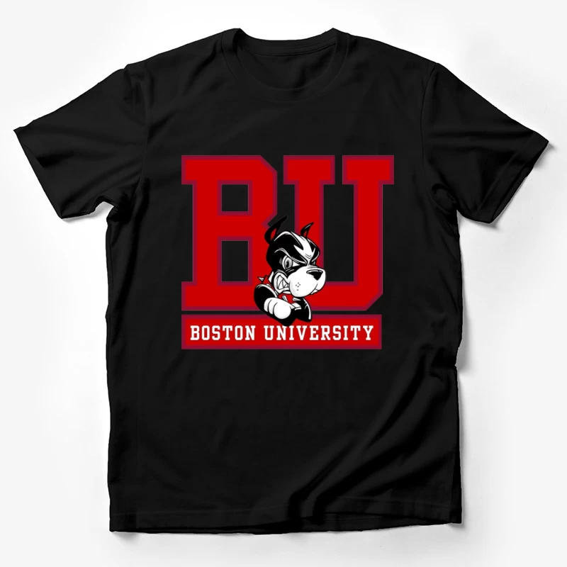 Boston University Logo with Terrier Mascot Male T-Shirt